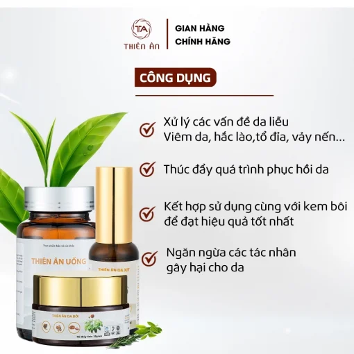 [Combo 3] Xịt Kháng Khuẩn + Kem Bôi Da + Viên Uống Thiên Ân - Hình ảnh 6